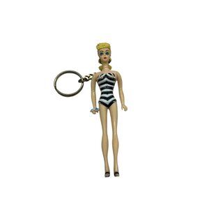 Vintage 1995 Barbie Doll Keychain Figurine B.F.I. 4.25"